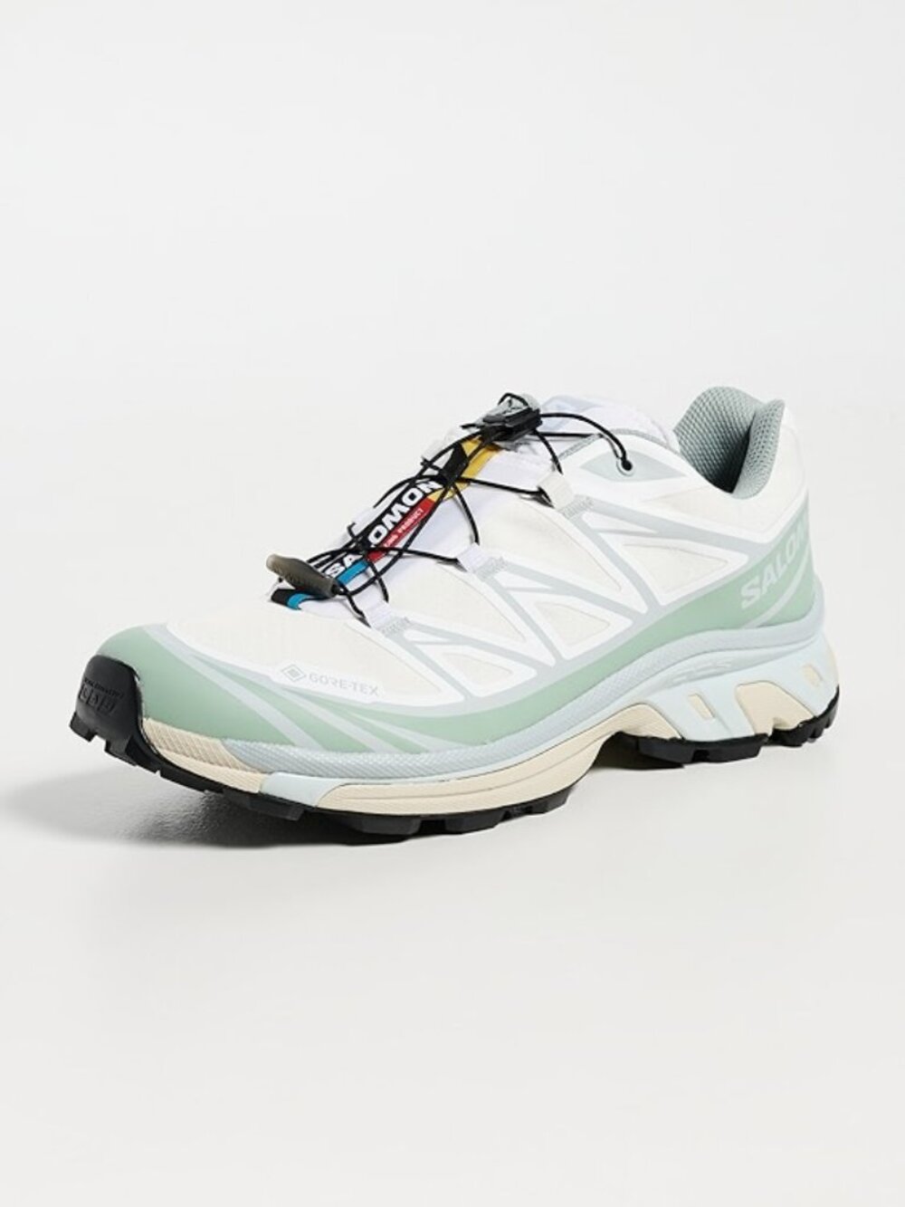 NWT Salomon XT-6 GTX Sneakers Size 9 Women/8 Men in White/Green Milieu - Picture 2 of 7
